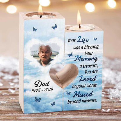 Your Life Was A Blessing Memorial Personalized Candle Holder