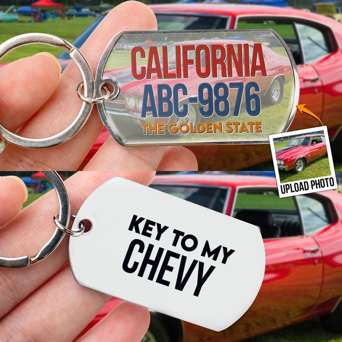 Car Lovers - Key To My Car - Personalized Stainless Steel Photo Keychain (LH) - The Next Custom Gift