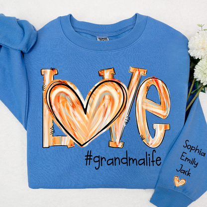 Personalized Love grandmalife Colorful Painted With Grandkids Sweatshirt