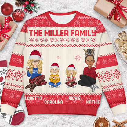 Cartoon Style - Christmas Gift For Family, Friends - Personalized Unisex Ugly Sweater