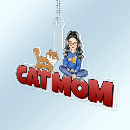 Cat Lovers - Cat Mom, Cat Dad - Personalized Acrylic Car Hanger - The Next Custom Gift