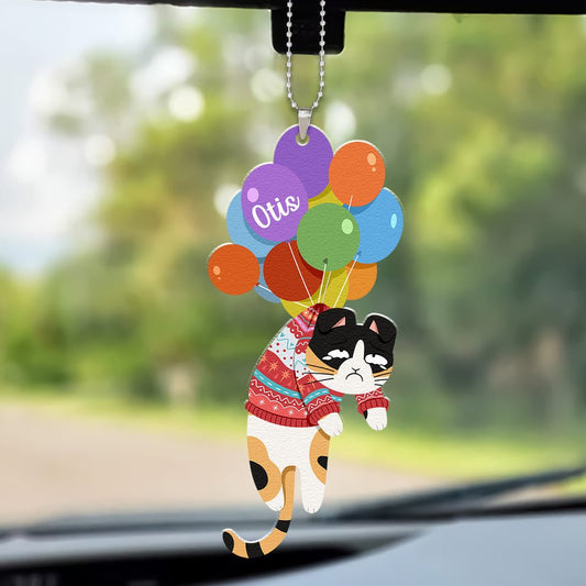 Cat Lovers - Hanging Cat - Personalized Car Ornament (HJ) - The Next Custom Gift