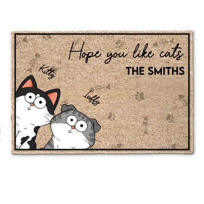 Cat Lovers - Hope You Like Cats - Personalized Doormat - The Next Custom Gift