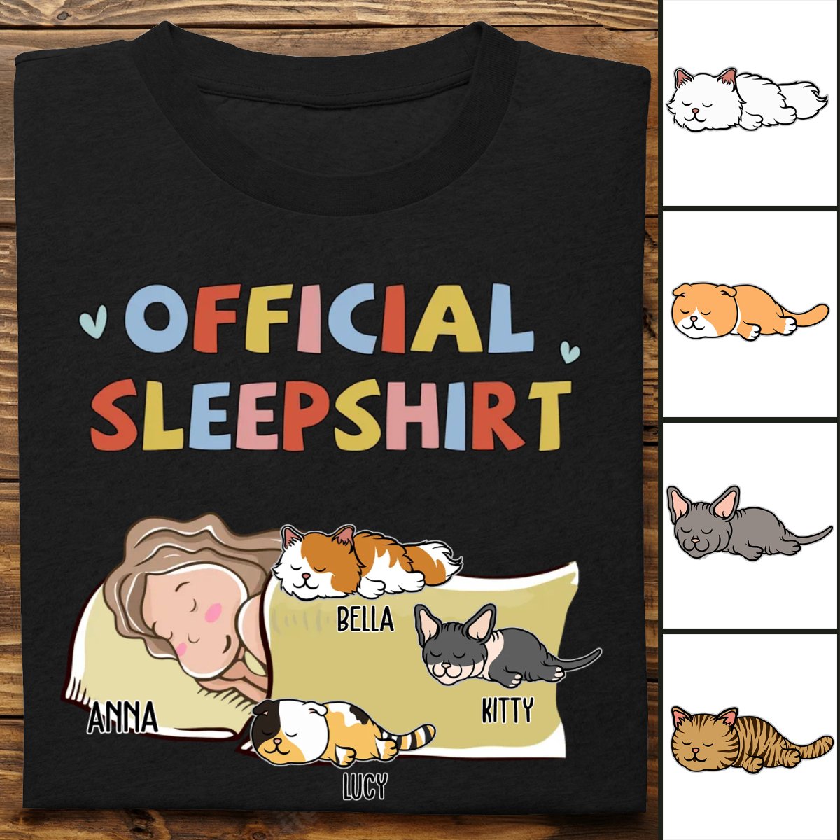 Cat Lovers - Official Sleep Shirt - Personalized T - Shirt - The Next Custom Gift