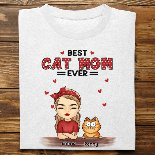 Cat Lovers - World's Best Cat Mom - Personalized Shirt - The Next Custom Gift