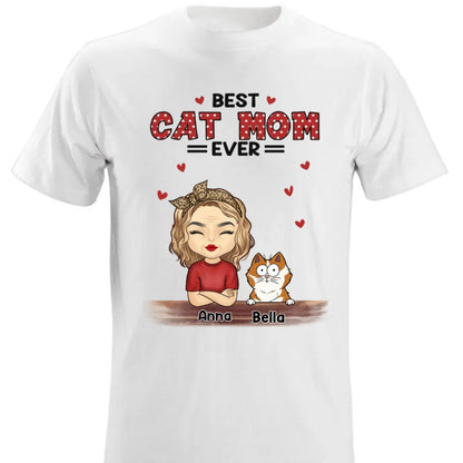 Cat Lovers - World's Best Cat Mom - Personalized Shirt - The Next Custom Gift