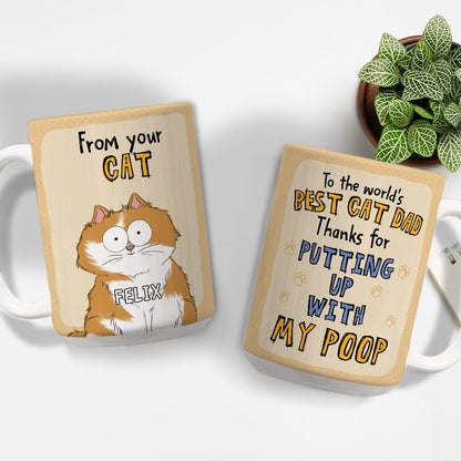 Cat Loves - To The World's Best Cat Dad - Personalized Custom Coffee Mug - The Next Custom Gift