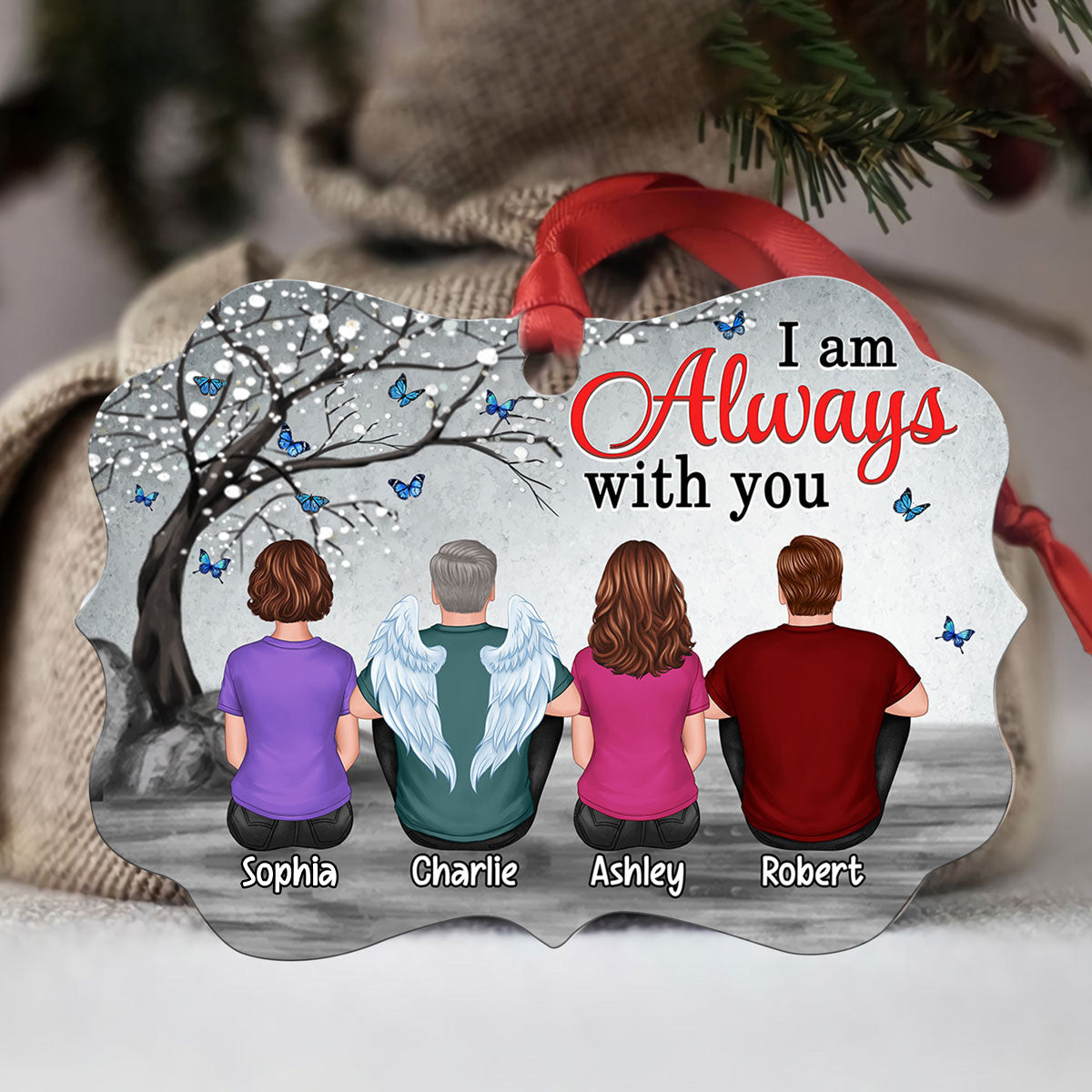 Always With You Blossom Tree Memorial Family Remembrance Gift Personalized Christmas Ornament