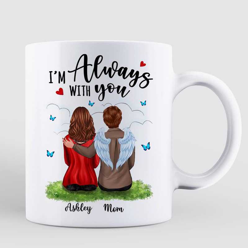 Always With You Dad Son Mom Daughter Butterflies Memorial Personalized Mug