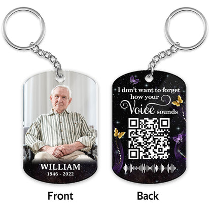 Glow Butterflies Photo Inserted Family Memorial Remembrance Keepsake Voice Message QR Code Personalized Acrylic Keychain