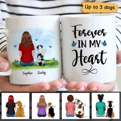 Dog Memorial Back View Butterflies Personalized Mug