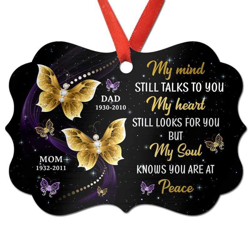Butterflies My Mind Still Talks To You Memorial Personalized Christmas Ornament