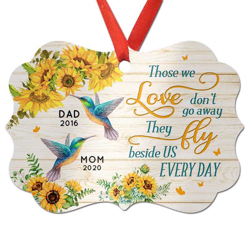 Hummingbird Sunflower Memorial Personalized Christmas Ornament
