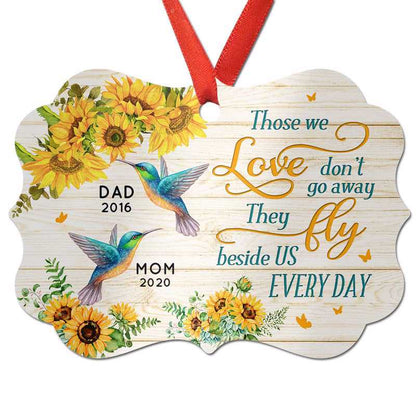 Hummingbird Sunflower Memorial Personalized Christmas Ornament
