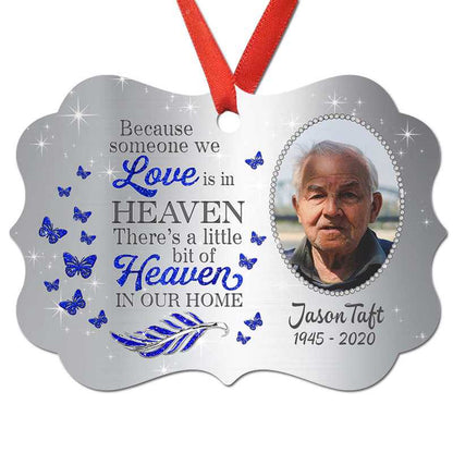 Metal Butterfly Memorial Personalized Christmas Ornament