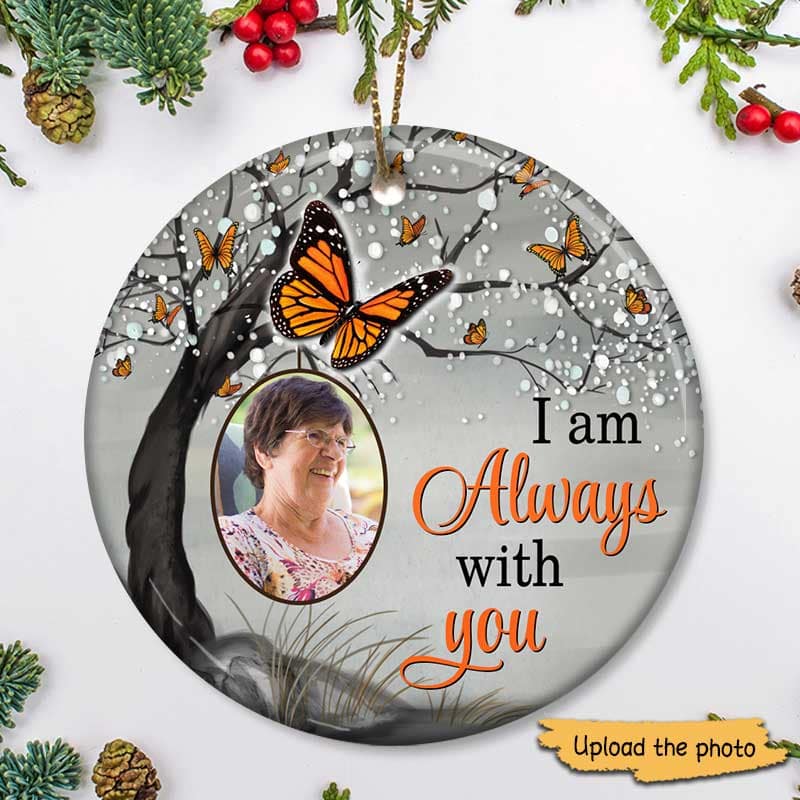 Butterfly Always With You Blossom Tree Memorial Personalized Circle Ornament