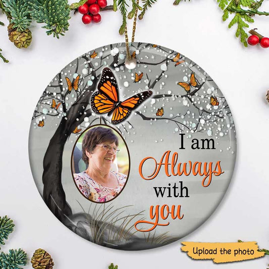 Butterfly Always With You Blossom Tree Memorial Personalized Circle Ornament