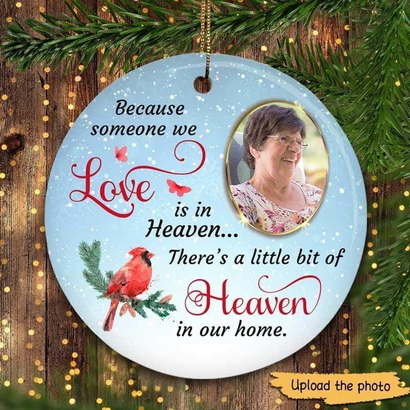 Christmas Someone We Love In Heaven Memorial Personalized Circle Ornament