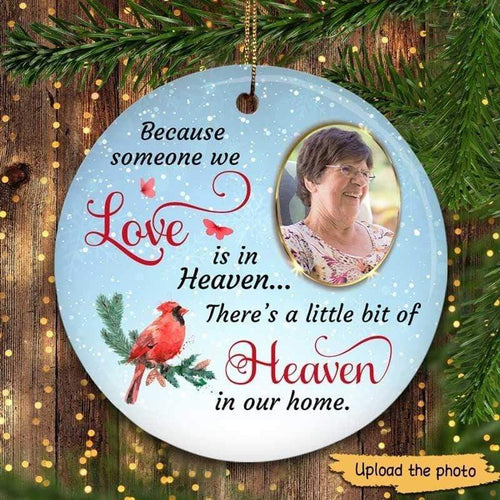 Christmas Someone We Love In Heaven Memorial Personalized Circle Ornament