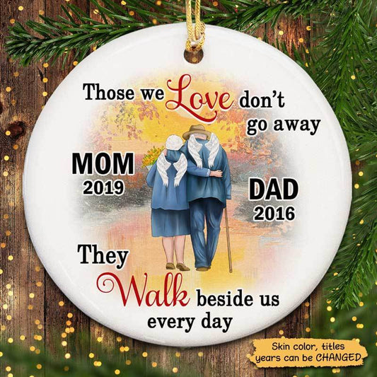 Dad Mom Those We Love Memorial Personalized Circle Ornament