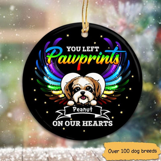 Christmas Dog Colorful Personalized Dog Decorative Memorial Ornament