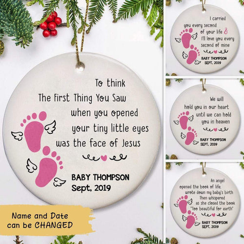 Baby Memorial Infant Loss Keepsake Personalized Memorial Circle Ornament