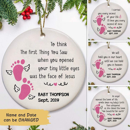 Baby Memorial Infant Loss Keepsake Personalized Memorial Circle Ornament