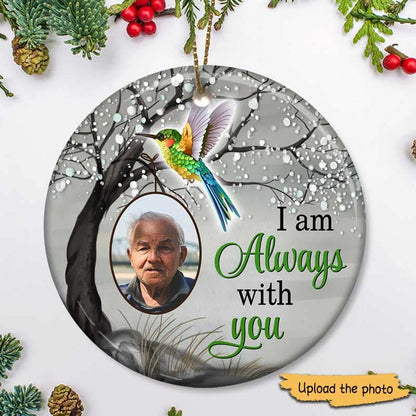 Hummingbird Always With You Blossom Tree Memorial Personalized Circle Ornament