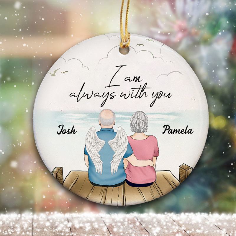Husband In Heaven Memorial Personalized Circle Ornament