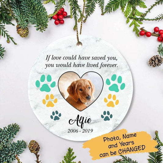 Love Saved Personalized Dog Decorative Memorial Ornament