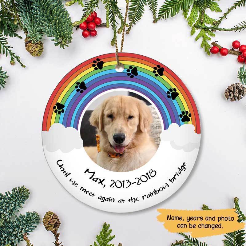 Meet At Rainbow Bridge Personalized Dog Decorative Memorial Ornament