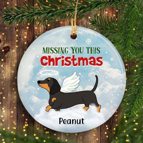 Memorial Dog Dachshund In Loving Memory Personalized Dog Decorative Memorial Ornament