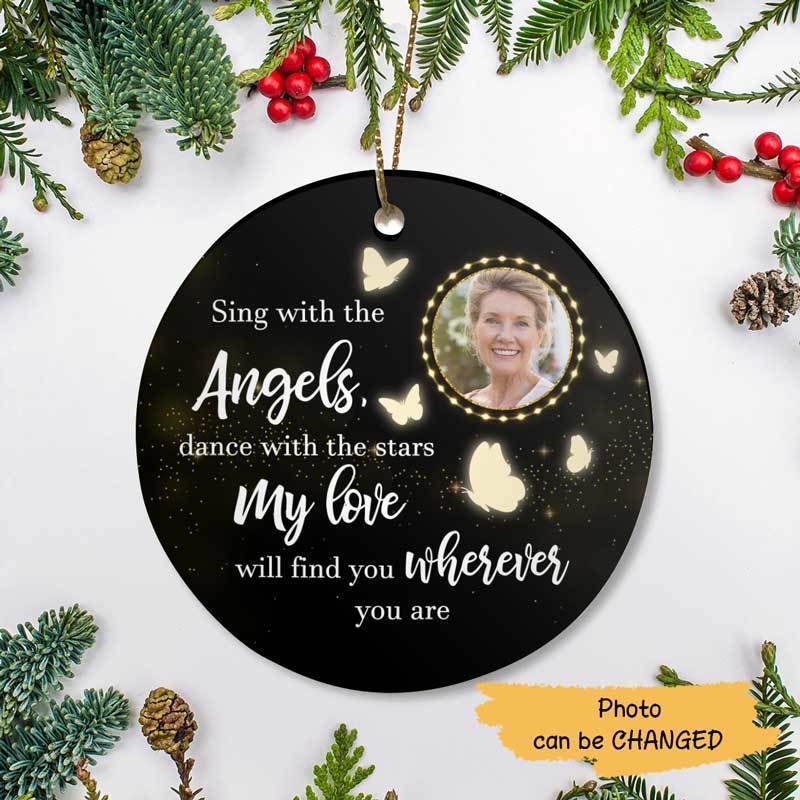 My Love Will Find You Personalized Memorial Circle Ornament