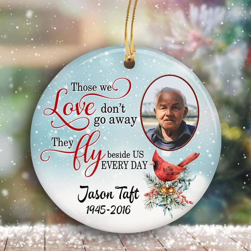 Those We Love Snow Cardinal Memorial Personalized Circle Ornament