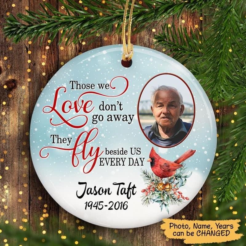 Those We Love Snow Cardinal Memorial Personalized Circle Ornament