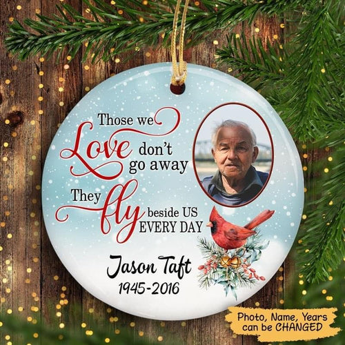 Those We Love Snow Cardinal Memorial Personalized Circle Ornament