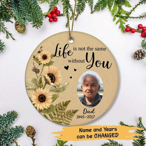Without You Photo Personalized Memorial Circle Ornament