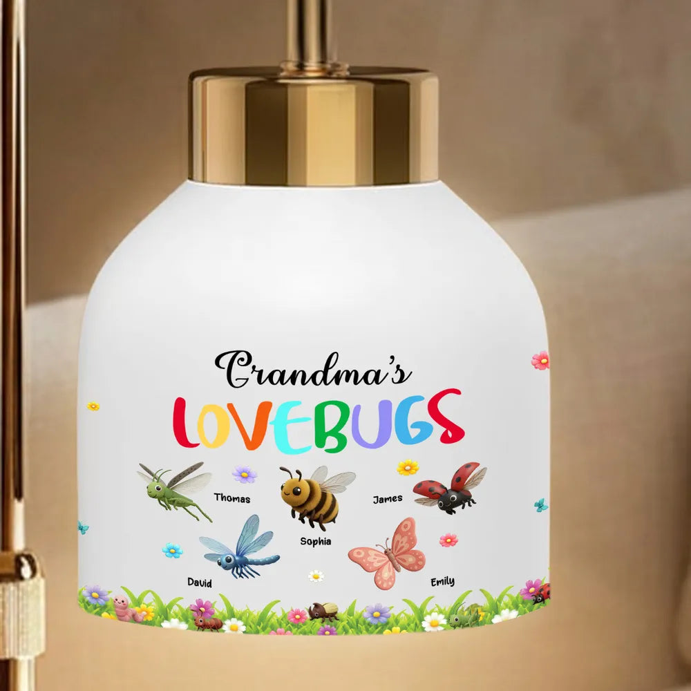 Grandma's Love Bugs Custom Grandkids Name - Personalized Candle Warmer Lamp - Mother's Day Gift For Grandma, Mom