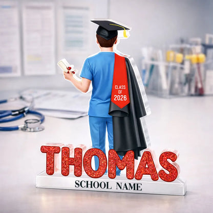 Nurse Graduation Class Of 2026 - Personalized Acrylic Block Plaque - Graduation Gift For Seniors, Daughter, Son, Grandkids