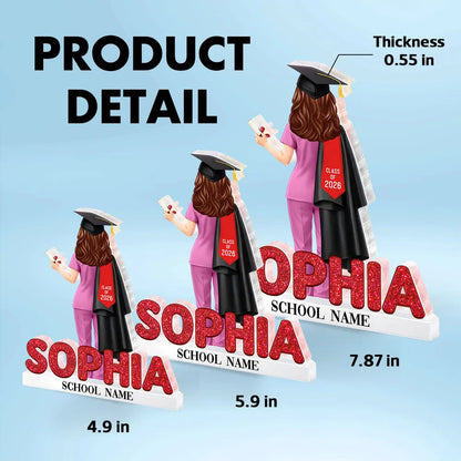Nurse Graduation Class Of 2026 - Personalized Acrylic Block Plaque - Graduation Gift For Seniors, Daughter, Son, Grandkids