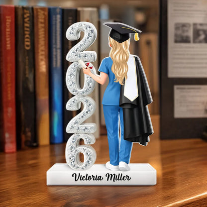 Nurse Senior 3D Crystal Effect 2026 - Personalized Acrylic Block Plaque - Graduation Gift For Seniors, Daughter, Son, Grandkids