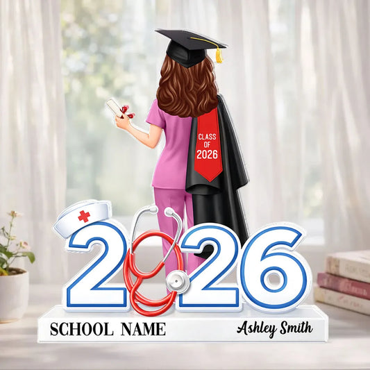 Graduation Gift Nurse Senior - Personalized Acrylic Block Plaque - Graduation Gift For Seniors, Daughter, Son, Grandkids