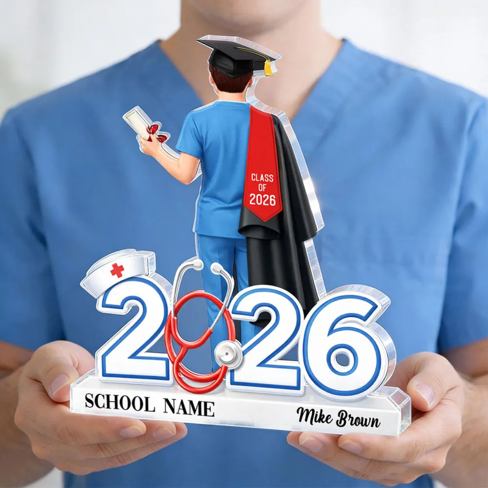 Graduation Gift Nurse Senior - Personalized Acrylic Block Plaque - Graduation Gift For Seniors, Daughter, Son, Grandkids