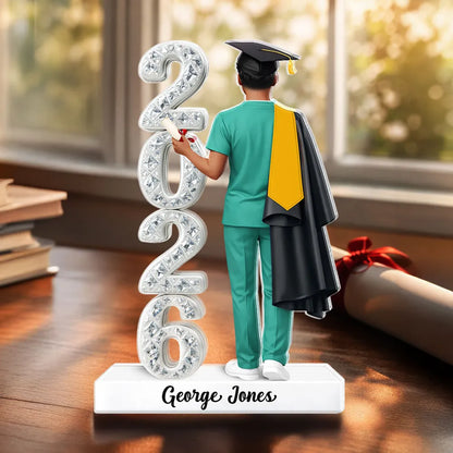 Nurse Senior 3D Crystal Effect 2026 - Personalized Acrylic Block Plaque - Graduation Gift For Seniors, Daughter, Son, Grandkids