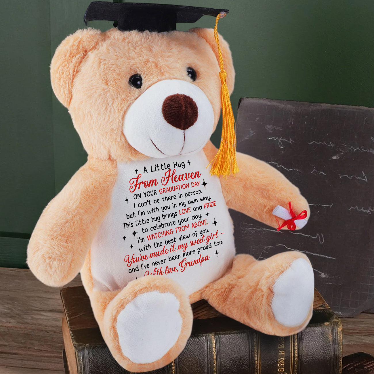 A Little Hug From Heaven - Personalized Graduation Teddy Bear