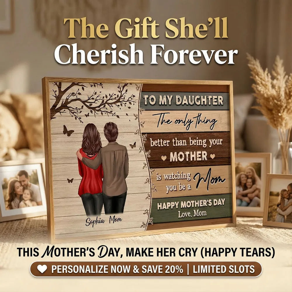 Vintage To My Daughter From Mom Happy Mother's Day - Personalized Poster - Heartfelt Mother's Day Gift For Daughter