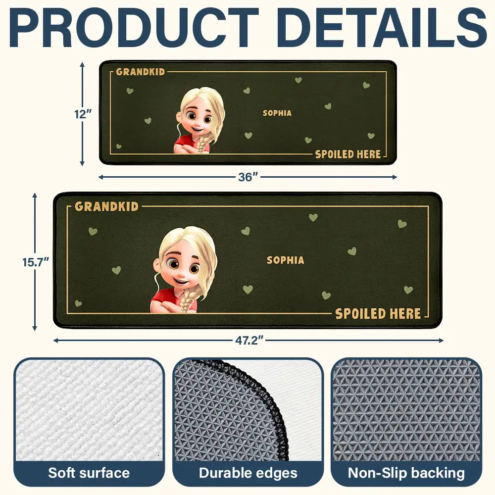 3D Effect Grandkids Spoiled Here - Personalized Runner Rug