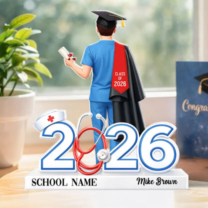 Graduation Gift Nurse Senior - Personalized Acrylic Block Plaque - Graduation Gift For Seniors, Daughter, Son, Grandkids