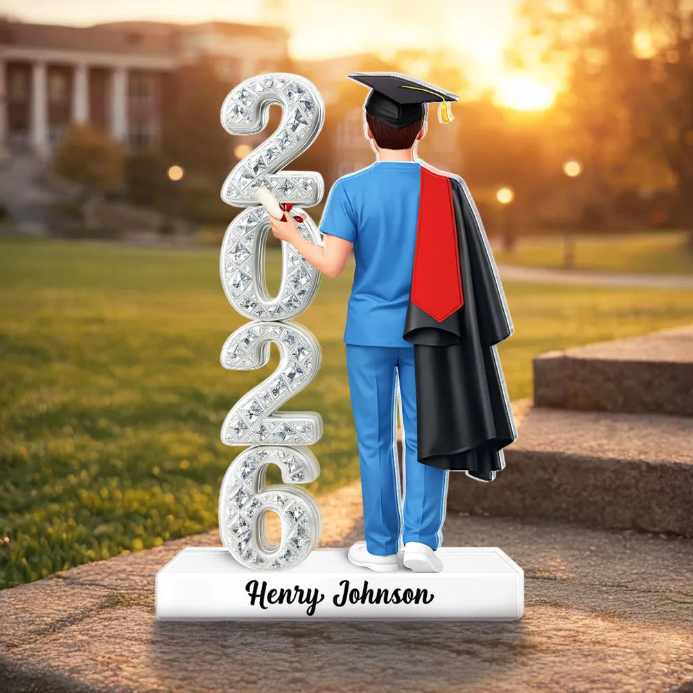 Nurse Senior 3D Crystal Effect 2026 - Personalized Acrylic Block Plaque - Graduation Gift For Seniors, Daughter, Son, Grandkids
