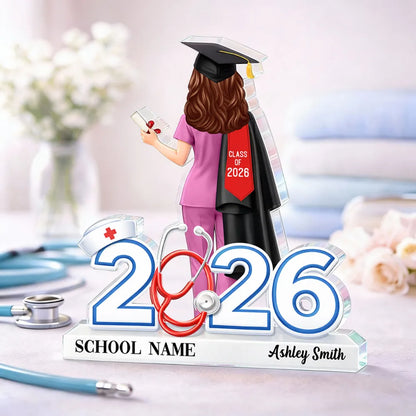 Graduation Gift Nurse Senior - Personalized Acrylic Block Plaque - Graduation Gift For Seniors, Daughter, Son, Grandkids